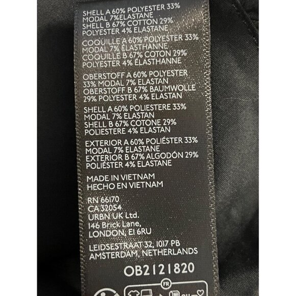 Silence + Noise Large Top Blouse Black Long Sleeve Square Peplum Urban Outfitter - Picture 7 of 9